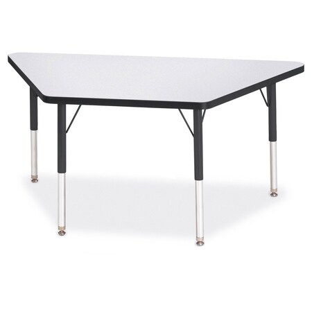 Jonti-Craft Berries Trapezoid Activity Tables, 24 in. x 48 in., E-height, Freckled Gray/Black/Black 6438JCE180